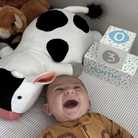 Cow Weighted Plush Kids' Throw Pillow Black/White - Pillowfort - Picture 5 of 5